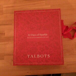Talbots 12 Days of Christmas Necklace and ear ring gift set New